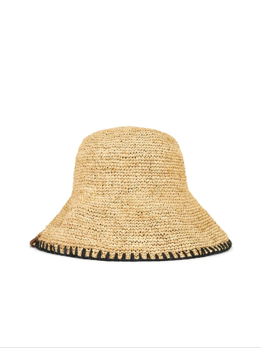 Jade Whipstitch Rollable Hat in Nat
